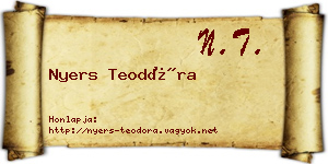 Nyers Teodóra névjegykártya